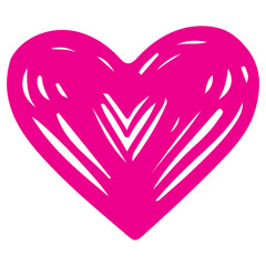 heart shape icon sign symbol element to decoration png file transparent. Hand draw pink heart line doodle style