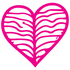 heart shape icon sign symbol element to decoration png file transparent. Hand draw pink heart line doodle style