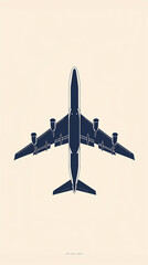 Wall Mural - Minimalist illustration of an airplane