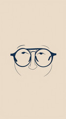 Wall Mural - Minimalist illustration of glasses