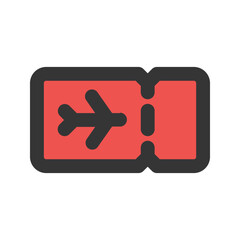 Wall Mural - boarding pass line color icon