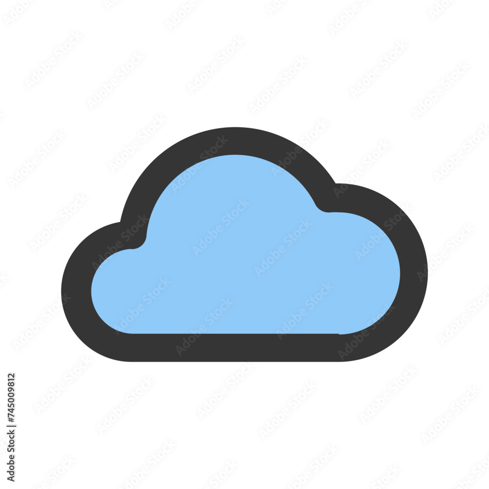 cloud line color icon