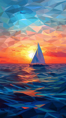 Sticker - Geometric seascape 