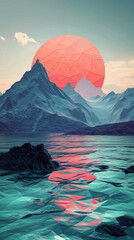 Sticker - Geometric seascape 