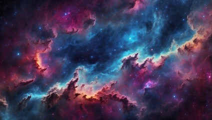 Wall Mural - beautiful colorful nebula views made by AI generative