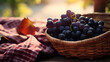 Ripe grapes on a wooden table,Wine grapes fruit nature leaf sunset harvest,Nature's Bounty: Grape Rainfall in Sunlit Splendor,delicious fresh grapefruit with blur background,bunch of grapes on vine
