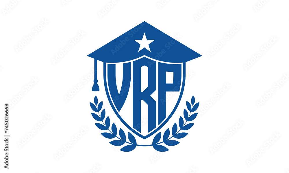 VRP three letter iconic academic logo design vector template. monogram ...