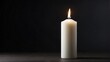 © M.Taufiq - photo of a white candle burning on a black background made by AI generative