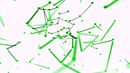Wall Mural - colorful particles connected by lines flying flying towards camera. design. plexus dynamic backgroun
