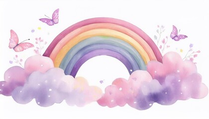 Wall Mural - rainbow and clouds