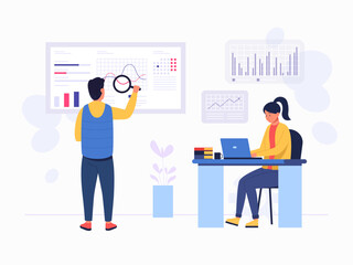 Wall Mural - market analytics. finance prediction, trends forecast and business strategy analytics