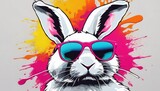 Cool bunny with sunglasses - urban style illustration