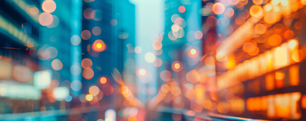 Wall Mural - abstract night lights, view of a modern futuristic cityscape. defocused image of an urban street bet