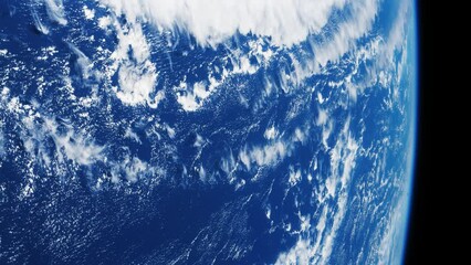 Wall Mural - blue planet earth from space. land and clouds seen from above. view from international space station