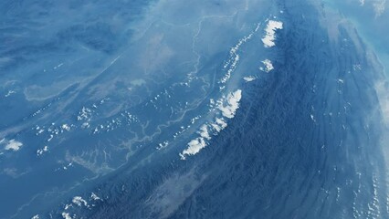 Wall Mural - blue planet earth from space. land and clouds seen from above. view from international space station