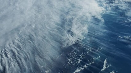 Wall Mural - blue planet earth from space. land and clouds seen from above. view from international space station