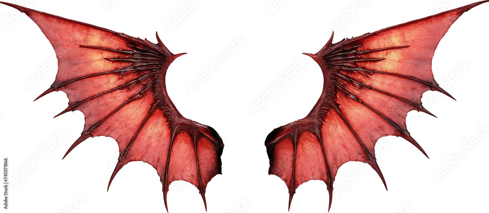 Devil wing isolated on transparent background. Generative AI. Stock ...