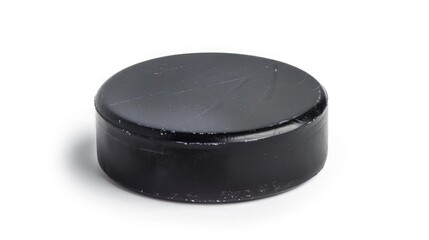 Hockey puck isolated on white