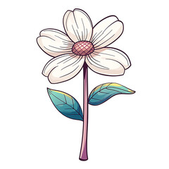 Wall Mural - A flowers illustration cartoons style. On transparent background. png.