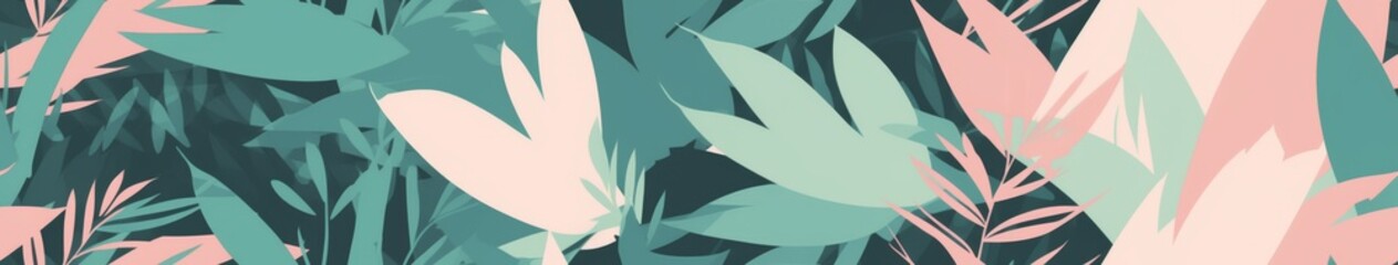 Wall Mural - pastel jungle banner