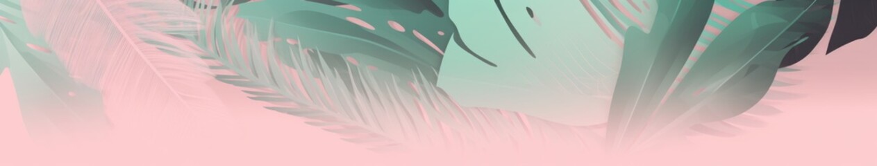 Wall Mural - pastel jungle banner