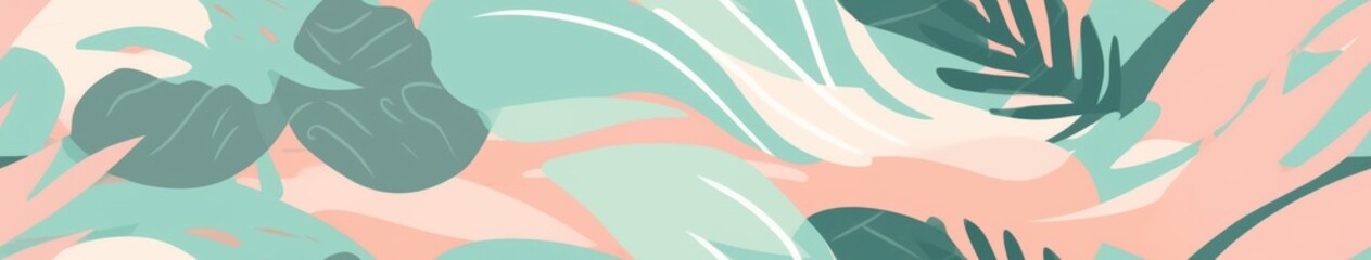 Wall Mural - pastel jungle banner