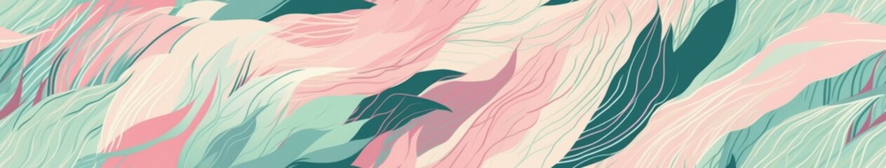 Wall Mural - pastel jungle banner
