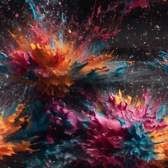 Wall Mural - Pattern tile texture color explosion paint 