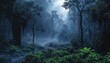 © RocknRoller Studios - Atmospheric Wilderness Photo. Foggy Jungle / Nature Background.