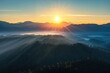 © RocknRoller Studios - Dramatic Sunrise over the Mountains. Colourful Nature Background.