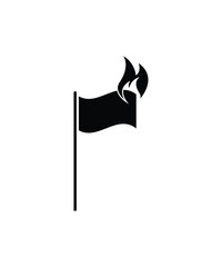 Poster - flag with fire icon, vector best flat icon.