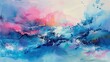 watercolor abstract neon hues of blue pink 