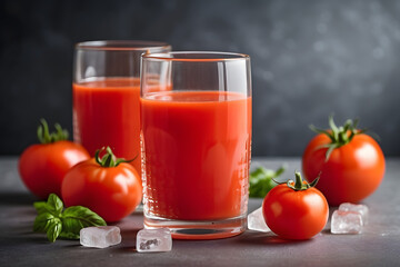 Wall Mural - tomato juice in a watermelon glass