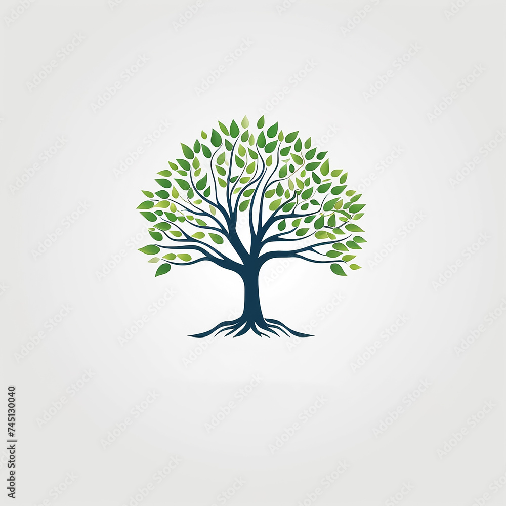 Tree Object Insaity The logo design with a tree object represents growth, sustainability ...