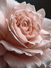 Wall Mural - Blooming Beauty: A Romantic Pink Rose Blossom, Macro Closeup - a Fresh and Flora Gift of Nature's Love.