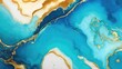 luxury Cyan, Gold and Blue abstract fluid art painting in alcohol ink technique Background
