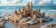 a mesmerizingly detailed sand castle boasting fantasy-inspired features and intricate finishes, a true testament to imagination. ai generated