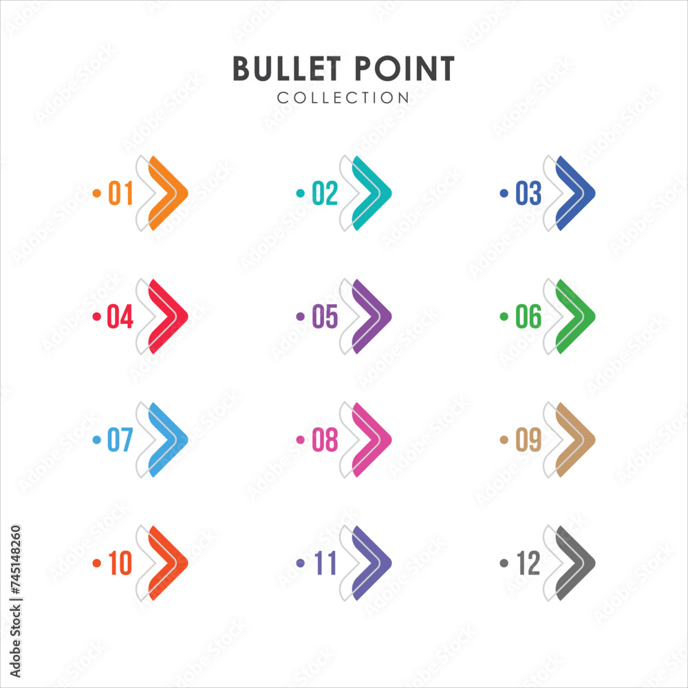 Number bullet points collection vector design Stock Vector | Adobe Stock