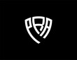 PRA creative letter shield logo design vector icon illustration