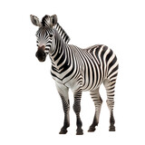 Fototapeta  - Zebra standing isolated on white background