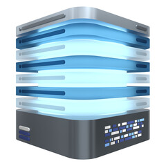 Wall Mural - 3d server icon. glowing server. computer server 3d render icon. cloud computing. 3d render illustrat