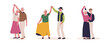 © Hengki - Vector flat of senior couples dance, elderly people romantic dancing. Vector data illustration