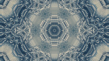 Abstract Geometrical Blue Snow Illusion Kaleidoscope Pattern