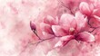 Oil art of pink Magnolia flower with an empty space for text or product for background portrait or mug printing, Generative AI.
