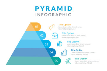 Wall Mural - Stacked pyramid chart. Abstract element of chart, graph, diagram with 5 steps, options, parts, processes. Vector business template for presentation and training. Creative concept for infographic.