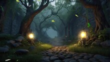  Central Road, Enchanted Forest, And Animated Butterflies In Seamless Animation