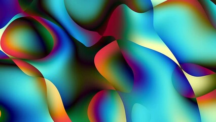 Sticker - distorted neon glowing lines abstract background on black background. 4k loop