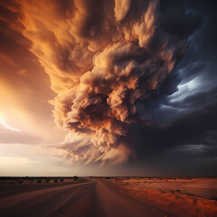 Wall Mural - Dramatic clouds forming a breathtaking storm.