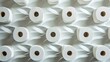 White toilet paper rolls on a white background. Seamless pattern