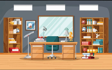 Wall Mural - Inside the Principal's Domain: Desk Chairs in the School Office 